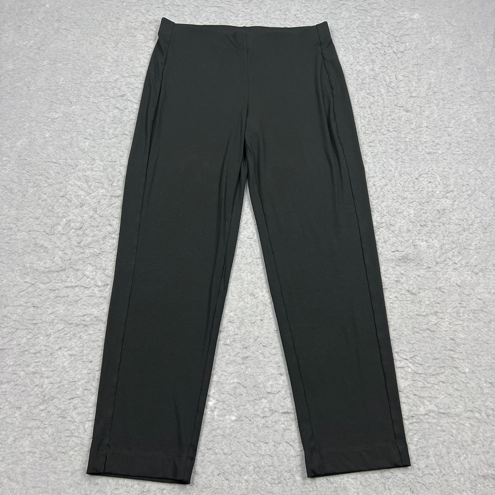 J Jill Wearever Pants Womens LT Large Black Forward Seam Slim Ankle Pull On Pant
